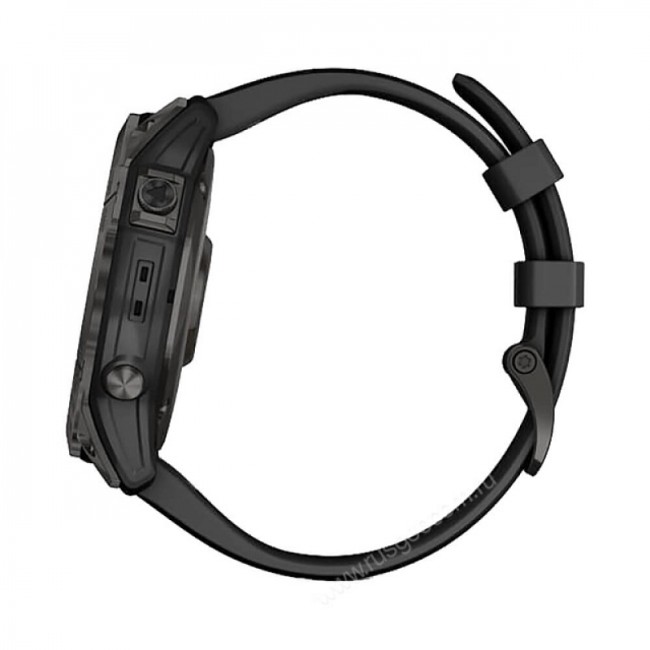 Часы Garmin Fenix 7X Sapphire Solar титановый угольно-серый DLC с силиконовым ремешком