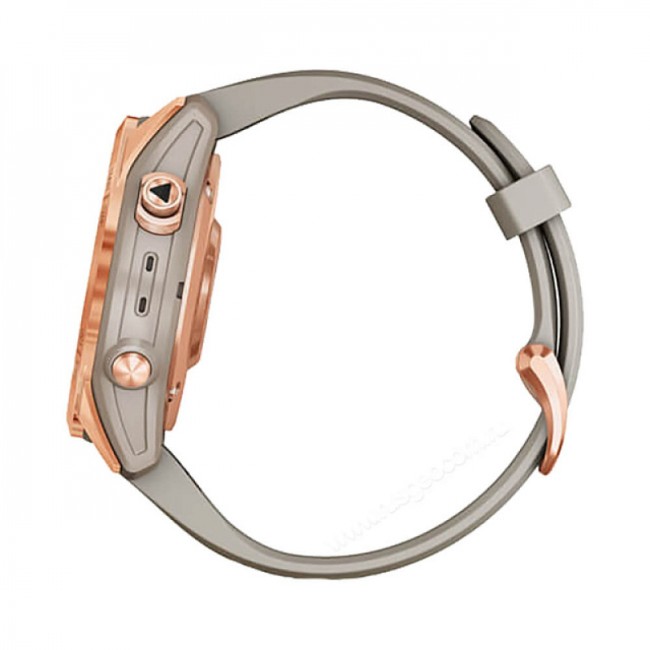 Часы Garmin Fenix 7S Solar цвета розовое золото с песочным силиконовым ремешком Часы Garmin Fenix 7S Solar цвета розовое золото с песочным силиконовым ремешком