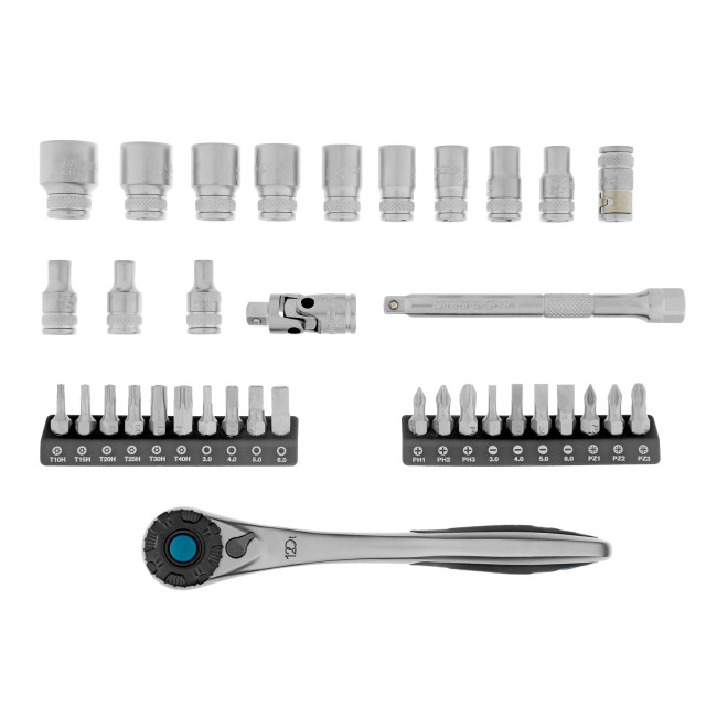 Набор торцевых головок 1/4", CrV 36 предметов Gross