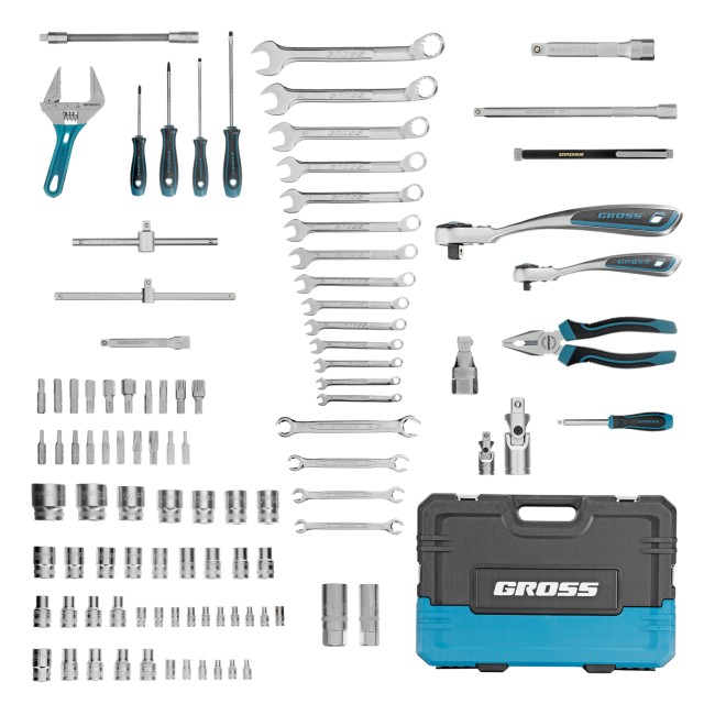 Набор инструментов 1/4", 1/2", CrV 101 предмет Gross Набор инструментов 1/4", 1/2", CrV 101 предмет Gross