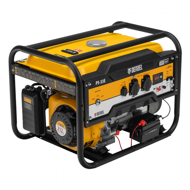 Генератор бензиновый PS-33E, 3.3 кВт Denzel