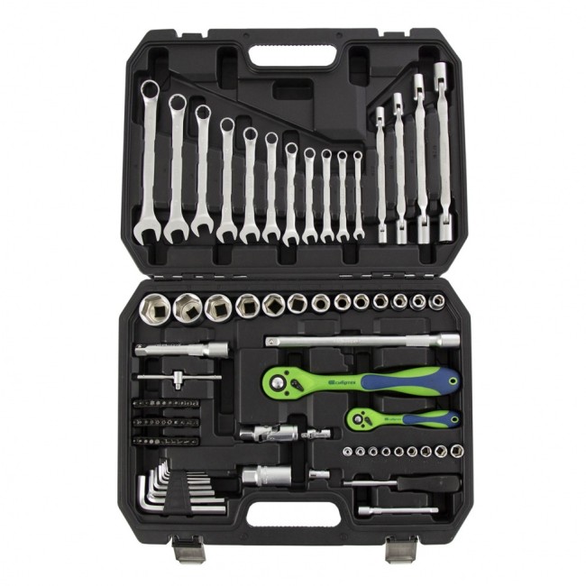 Набор инструментов 1/2", 1/4" CrV 89 предметов Сибртех