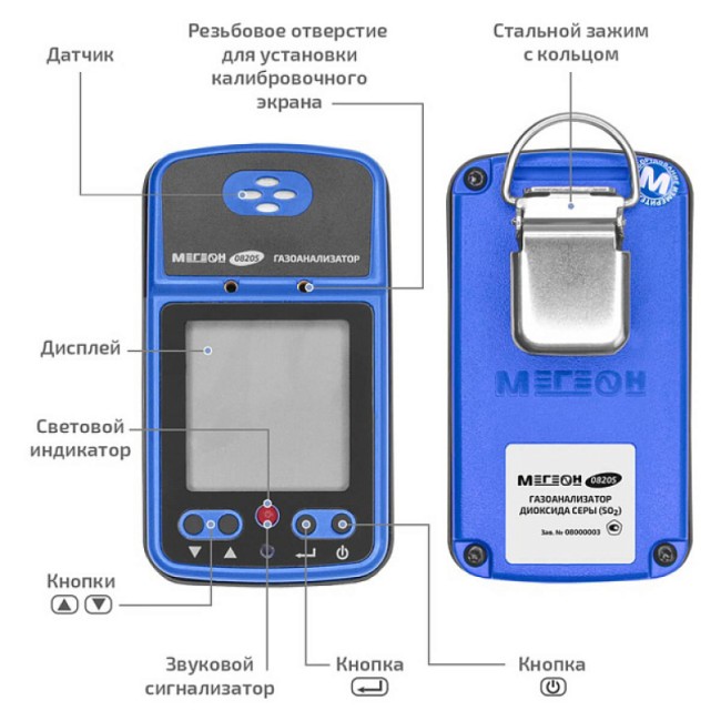 Газоанализатор (измеритель концентрации диоксида серы) МЕГЕОН 08205