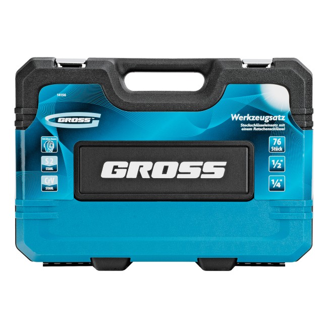 Набор инструментов 1/4", 1/2" CrV 76 предметов Gross Набор инструментов 1/4", 1/2" CrV 76 предметов Gross