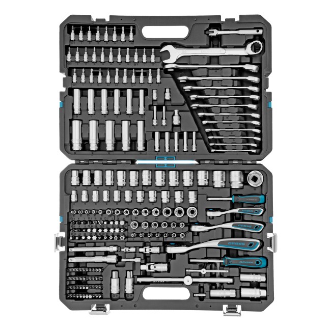 Набор инструментов 1/2", 3/8", 1/4" CrV 216 предметов Gross Набор инструментов 1/2", 3/8", 1/4" CrV 216 предметов Gross