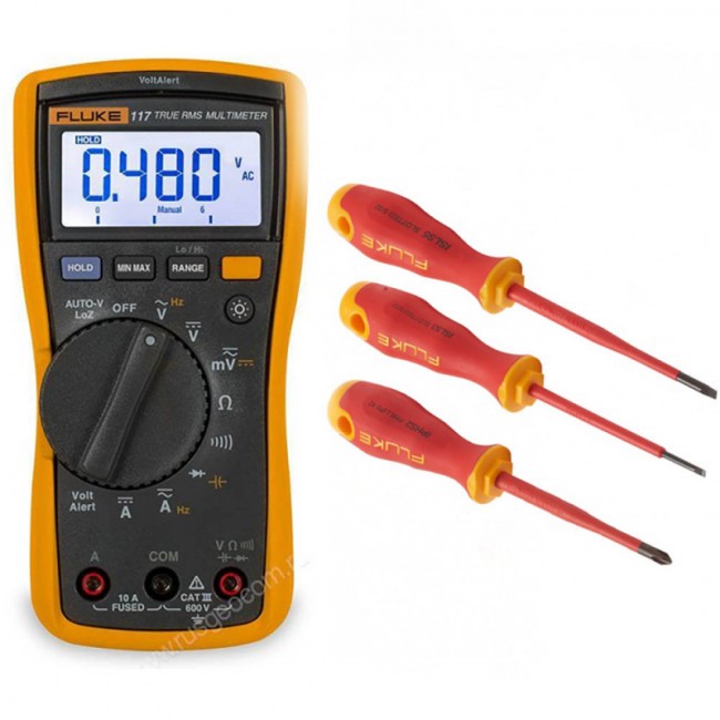 Комплект Fluke IB117L - мультиметр Fluke 117 с набором отвёрток Комплект Fluke IB117L - мультиметр Fluke 117 с набором отвёрток