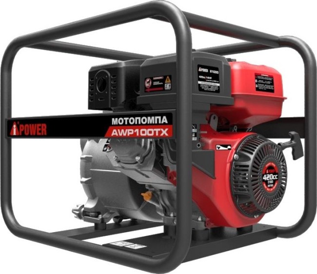 Бензиновая мотопомпа для сильнозагрязнённой воды A-iPower AWP100TX Бензиновая мотопомпа для сильнозагрязнённой воды A-iPower AWP100TX