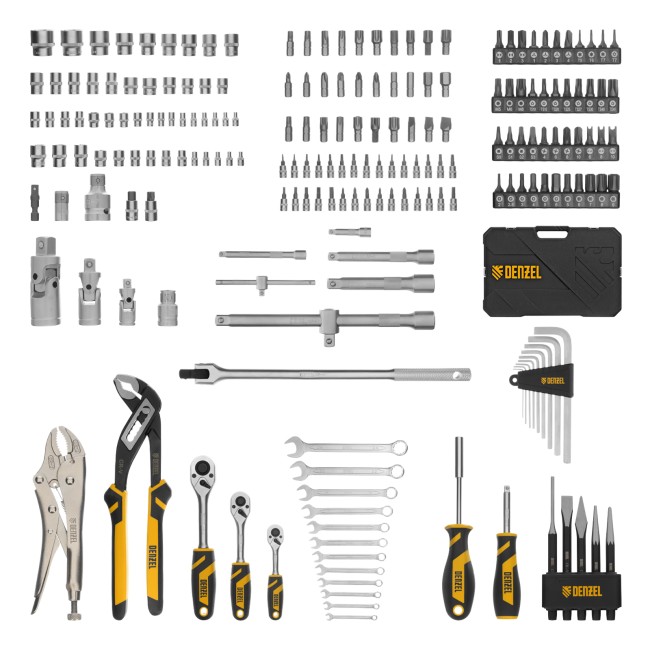 Набор инструментов 1/2", 3/8", 1/4" 232 предмета Denzel Набор инструментов 1/2", 3/8", 1/4" 232 предмета Denzel