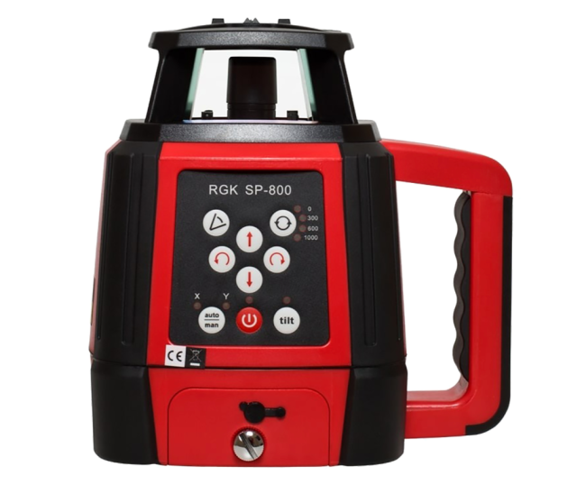 Комплект: ротационный нивелир RGK SP-800 + штатив RGK SH-170, рейка RGK LR-2