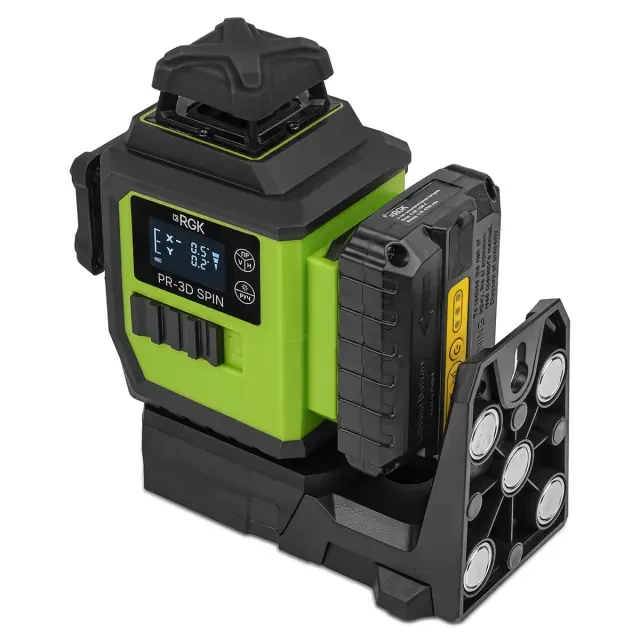 Лазерный уровень RGK PR-3D SPIN с опцией поворота вертикального луча Лазерный уровень RGK PR-3D SPIN с опцией поворота вертикального луча