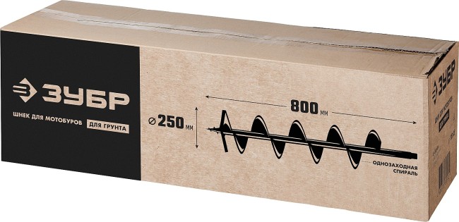 Шнек для мотобуров ЗУБР d 250 мм, грунт