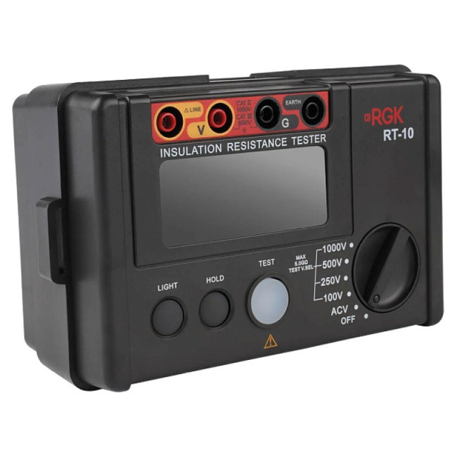 Цифровой мегаомметр RGK RT-10 с поверкой Цифровой мегаомметр RGK RT-10 с поверкой