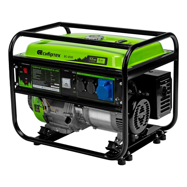 Генератор бензиновый БС-6500, 5.5 кВт Сибртех Генератор бензиновый БС-6500, 5.5 кВт Сибртех