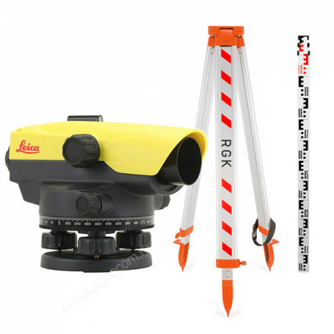 Комплект оптический нивелир Leica NA 532 с поверкой штатив рейка - 3 в 1