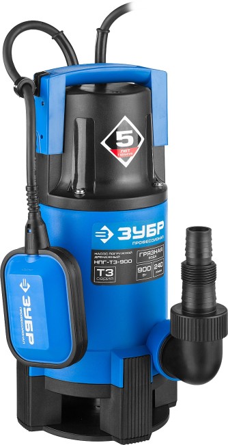 Дренажный насос для грязной воды Профессионал НПГ-Т3-900 ЗУБР 900 Вт