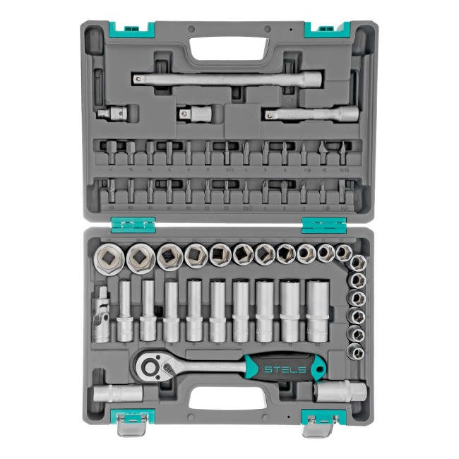 Набор инструментов, 1/2", CrV 60 предметов Stels