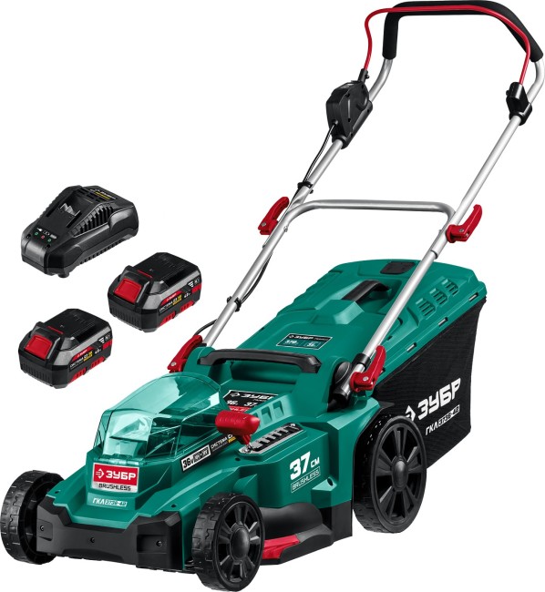 Газонокосилка аккумуляторная ГКЛ-3736-42 ЗУБР 2 АКБ