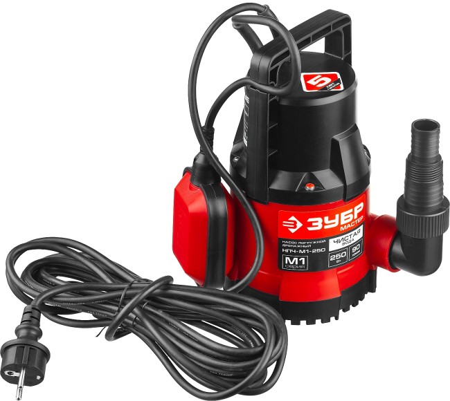 Дренажный насос с минимальным уровнем откачки НПЧ-М1-250 ЗУБР 250 Вт Дренажный насос с минимальным уровнем откачки НПЧ-М1-250 ЗУБР 250 Вт