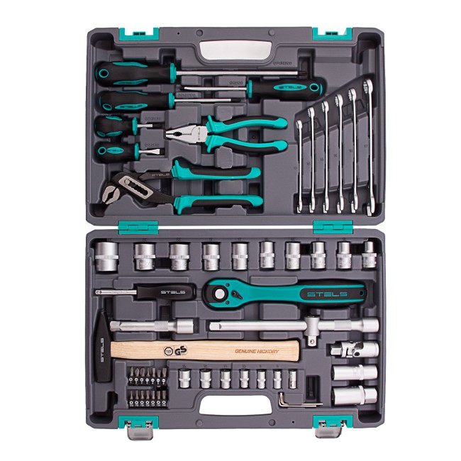 Набор инструментов 1/2", Cr-V 58 предметов Stels